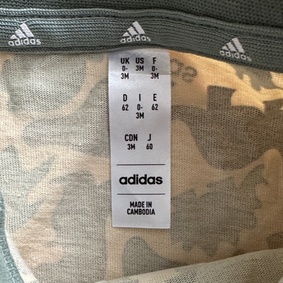 3/15$ Adidas Kids Dino Camo Tee - Green and White - Picture 2 of 3